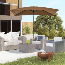 Parasol Casildo Inclinable Rectangulaire Jardin Terrasse Chocolat 295x195cm