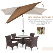 Parasol Casildo Inclinable Rectangulaire Jardin Terrasse Chocolat 295x195cm