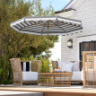 Parasol Sigismondo inclinable octogonal 270x240 cm gris taupe protection UV50+ élégant