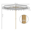 Parasol Sigismondo inclinable octogonal 270x240 cm gris taupe protection UV50+ élégant