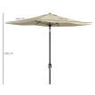 Parasol Dunmore Inclinable Jardin Terrasse Piscine Anti-UV Beige 2,9x2m