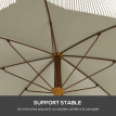 Parasol Volkmar Bohème Franges UV40+ Protection Solaire Extérieur Vert Émeraude