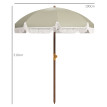 Parasol Volkmar Bohème Franges UV40+ Protection Solaire Extérieur Vert Émeraude