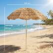 Parasol Clotilde inclinable design tropical kaki résistant base spirale 185 cm