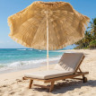 Parasol Clotilde inclinable design tropical kaki résistant base spirale 185 cm