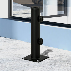 Support Parasol Erandio Ancrage Sol Acier Noir Stable Élégant Terrasse Jardin 34-48mm