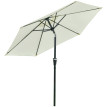 Parasol Hadwig Hexagonal Inclinable Grand Jardin Terrasse Crème Métal Polyester Résistant
