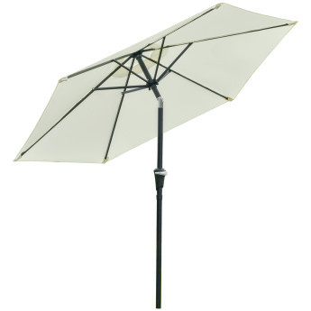Parasol Hadwig Hexagonal Inclinable Grand Jardin Terrasse Crème Métal Polyester Résistant