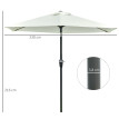 Parasol Hadwig Hexagonal Inclinable Grand Jardin Terrasse Crème Métal Polyester Résistant