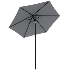 Parasol Ottobiano Inclinable Manivelle Jardin Extérieur Gris Foncé 196 cm
