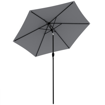 Parasol Ottobiano Inclinable Manivelle Jardin Extérieur Gris Foncé 196 cm