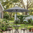 Parasol Ottobiano Inclinable Manivelle Jardin Extérieur Gris Foncé 196 cm