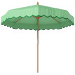 Parasol Odilon terrasse rond rétro effet bois protection UV 230 cm vert clair