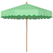 Parasol Odilon terrasse rond rétro effet bois protection UV 230 cm vert clair