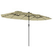 Parasol Flémont Double XL Éclairage Solaire Beige Protection UPF50+ 4x2m