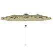 Parasol Flémont Double XL Éclairage Solaire Beige Protection UPF50+ 4x2m