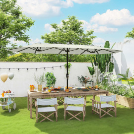 Parasol Celestino Double Face 4.6m Protection UV50+ Résistant Crème Noir
