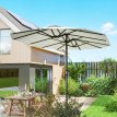 Parasol Celestino Double Face 4.6m Protection UV50+ Résistant Crème Noir