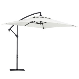 Parasol Dietwald Déporté Rectangulaire Extérieur Résistant Crème 294x193 cm