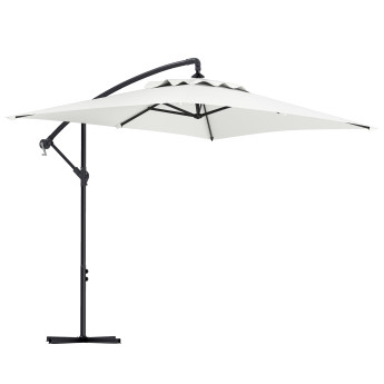 Parasol Dietwald Déporté Rectangulaire Extérieur Résistant Crème 294x193 cm