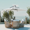 Parasol Dietwald Déporté Rectangulaire Extérieur Résistant Crème 294x193 cm