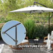 Parasol Dietwald Déporté Rectangulaire Extérieur Résistant Crème 294x193 cm