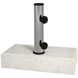 Pied de parasol Benedetto socle granite ultra stable gris 25 kg 32-48mm