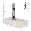Pied de parasol Benedetto socle granite ultra stable gris 25 kg 32-48mm