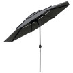 Parasol Leocadia inclinable rond 285 cm résistant UV gris clair extérieur