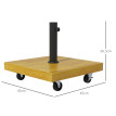 Pied Parasol Lancelot Base Lestage Stable 25kg Roulettes Noir Effet Bois