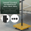 Pied Parasol Lancelot Base Lestage Stable 25kg Roulettes Noir Effet Bois