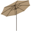 Parasol Silverio Inclinable Jardin Terrasse Balcon Ø263cm Beige Résistant Vent