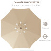 Parasol Silverio Inclinable Jardin Terrasse Balcon Ø263cm Beige Résistant Vent