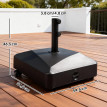 Pied de parasol Lozzolo lestable eau sable stabilité optimale noir extérieur