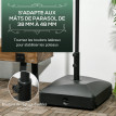 Pied de parasol Lozzolo lestable eau sable stabilité optimale noir extérieur