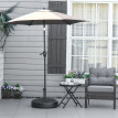 Uboldo Support Parasol Design Graphique Noir Stable Jardin Terrasse 55 cm