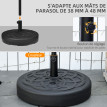 Pied parasol Eberhard stabilité optimale lestable noir élégant Ø56 cm