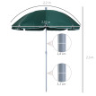 Parasol Sachsbach Octogonal Inclinable 2m Jardin Terrasse Vert Résistant UV