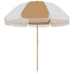 Parasol Berlinde Bohème Inclinable Franges Bicolore Blanc Beige 175 cm
