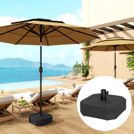 Pied de parasol Kirchbach lestable 25 kg mât 38-48mm stabilité extérieure noir