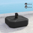 Pied de parasol Kirchbach lestable 25 kg mât 38-48mm stabilité extérieure noir