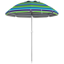 Parasol Isolotto Inclinable Réglable Ø178 cm Anti-UV Résistant Vent Multicolore