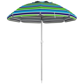Parasol Isolotto Inclinable Réglable Ø178 cm Anti-UV Résistant Vent Multicolore