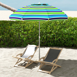 Parasol Isolotto Inclinable Réglable Ø178 cm Anti-UV Résistant Vent Multicolore
