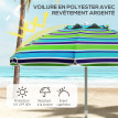 Parasol Isolotto Inclinable Réglable Ø178 cm Anti-UV Résistant Vent Multicolore