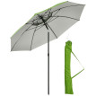 Parasol Olabezar inclinable jardin plage rond 185 cm vert UV30+ robuste