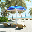 Parasol Tiburcio Inclinable UPF50+ Résistant Plage Bleu Blanc Rayé 180cm