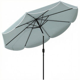 Parasol Varallo Inclinable 265 cm Mécanisme 3 Positions Bleu Noir Métal Résistant