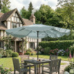 Parasol Varallo Inclinable 265 cm Mécanisme 3 Positions Bleu Noir Métal Résistant