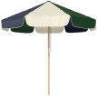Parasol Elric rétro effet bois ambiance jardin crème vert foncé 226 cm